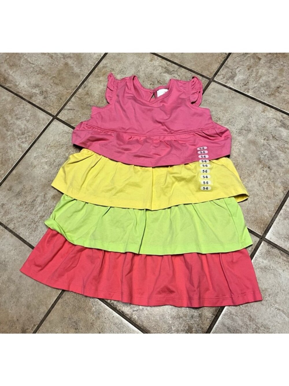 Hannah Anderson Four Color Ruffled Dress, Size 5/6 Eu 110cm U13o